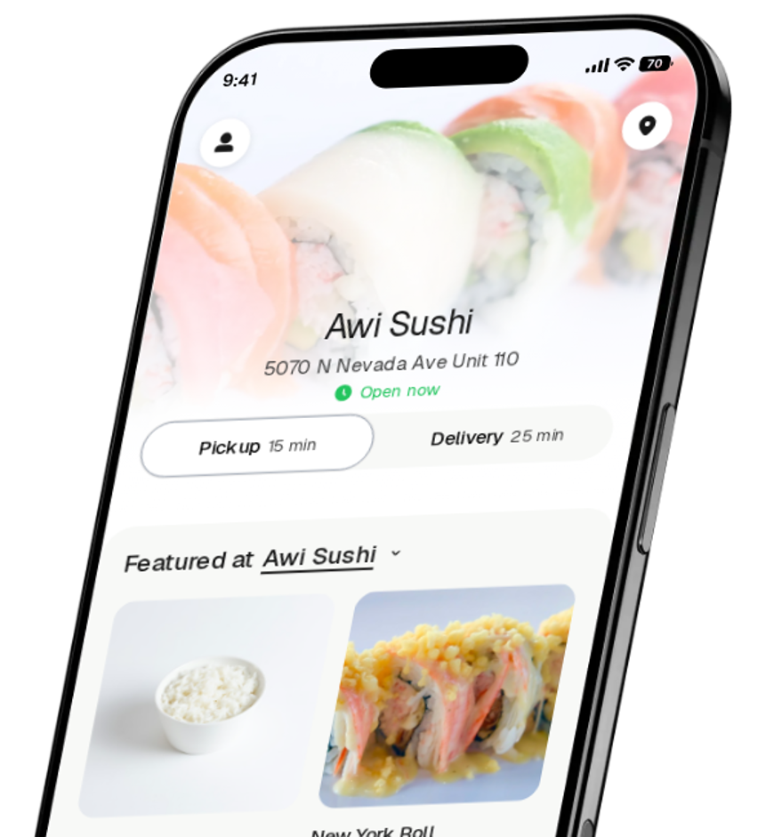 Awi Sushi app preview